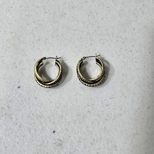 Lia Sophia Gold Textured Hoop Earrings